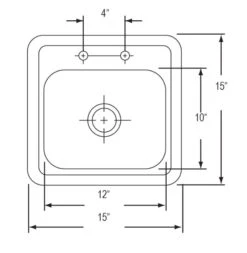 Summerset 15×15″ Stainless Drop In Sink With Hot/Cold Faucet - SSNK-15D -Barbecue Equipment Store Drop in sink 15 17125.1642780340.1500.1500