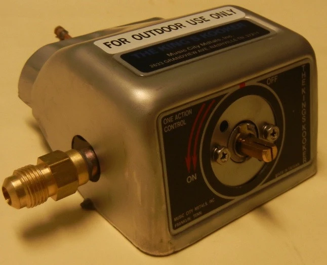 Kings Kooker Valve & Cover Assembly New Style With Hex Pilot Orifice W/O Knob 1 Kings Kooker Valve & Cover Assembly New Style With Hex Pilot Orifice W/O Knob