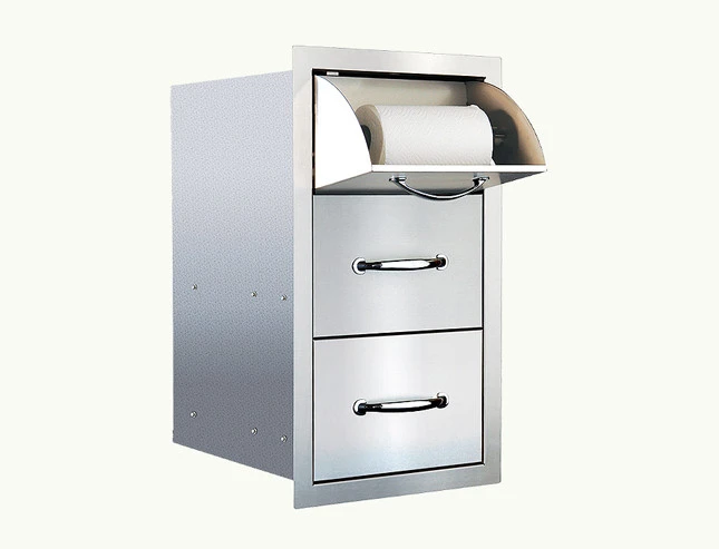 Summerset 17" Built In Towel Holder W 2 Drawers - SSTDC-17 1 Summerset 17" Built In Towel Holder W 2 Drawers - SSTDC-17