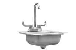 Summerset 15×15″ Stainless Drop In Sink With Hot/Cold Faucet - SSNK-15D -Barbecue Equipment Store Summerset Sink Drop in 15 28816.1642779752.1500.1500