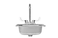 Summerset 15×15″ Stainless Drop In Sink With Hot/Cold Faucet - SSNK-15D -Barbecue Equipment Store Summerset front view Sink 15 16820.1642779752.1500.1500